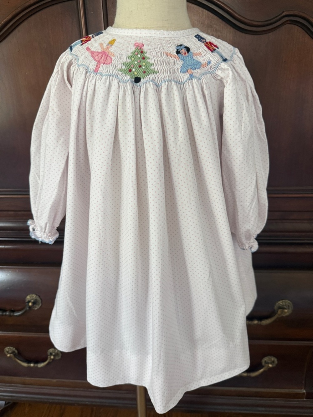 Shrimp & Grits Kids Smocked Nutcracker Ballerina Christmas Dress Girls 3T - Picture 9 of 16